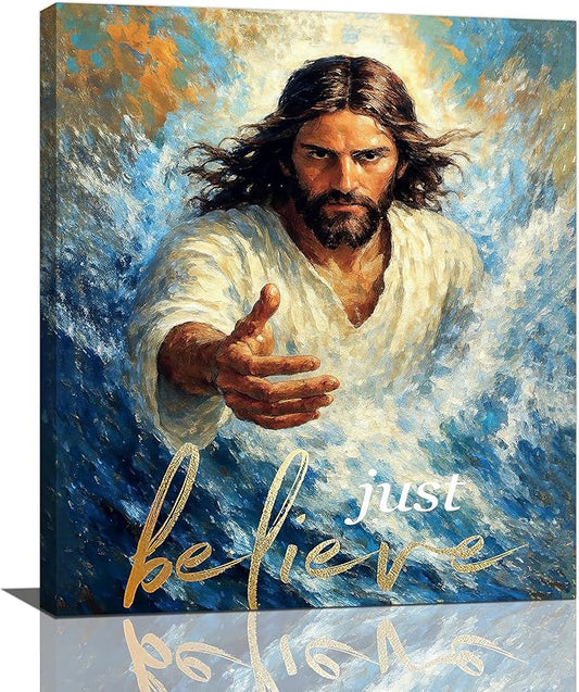 Christ Jesus Wall Art Christian Canvas Wall Decor Religious Bible Pictures Christ Paintings Prints Artwork Framed Divine Mercy Decorations For Church Prayer Room Bathroom Bedroom Living Room Gifts 20" x 24"